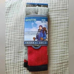2 Pair Men’s Thermal Warmth Socks Boot Length Sock Size 10-13 Shoe Size 7-12